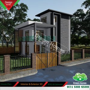 3 bed room modern house plan and design sri lanka